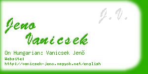 jeno vanicsek business card